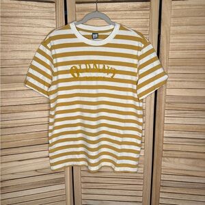 Old Navy Mustard and White Striped Tee